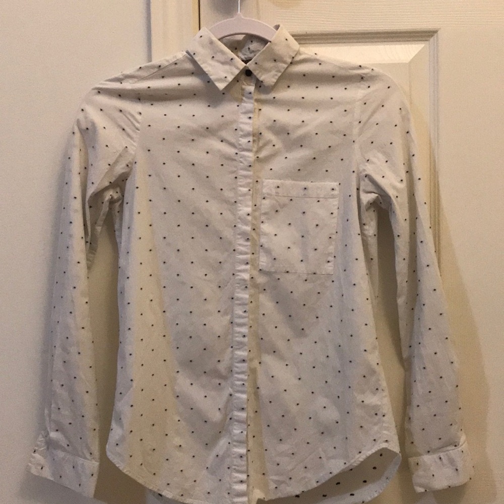 White shirt with polka dots